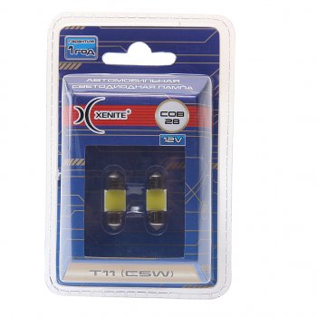 539 р. Лампа светодиодная 12V C5W SV8.5-8 двухцокольная блистер (2шт.) XENITE XENITE 1009582  с доставкой в г. Керчь. Увеличить фотографию 1