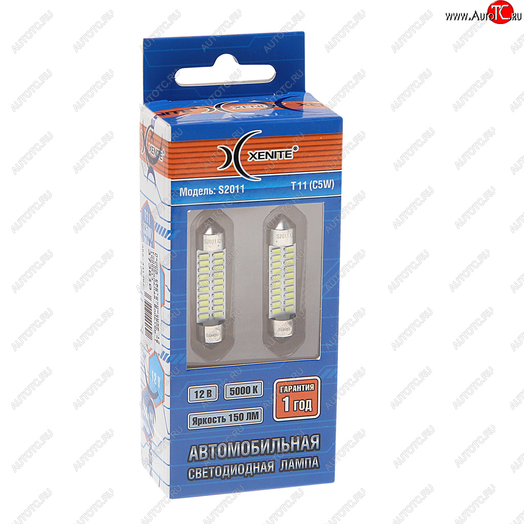 299 р. Лампа светодиодная 12V C5W SV8.5-8 39мм двухцокольная блистер (2шт.) XENITE XENITE 1009613  с доставкой в г. Керчь