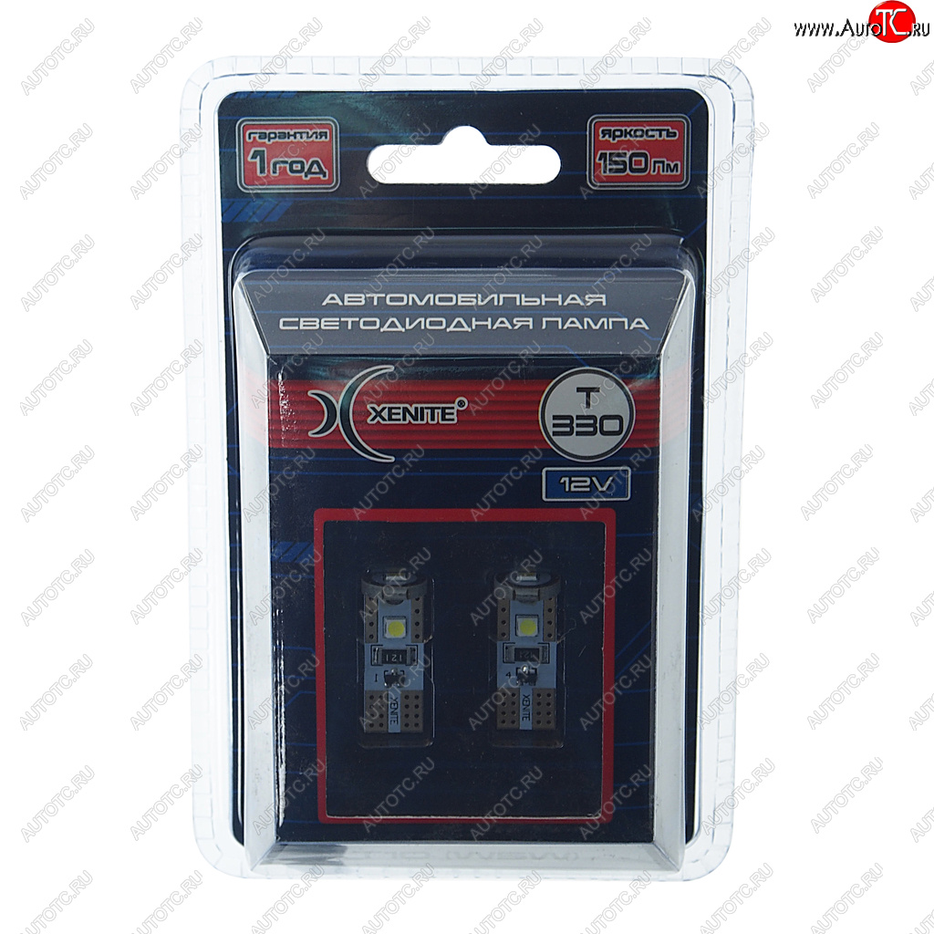 294 р. Лампа светодиодная 12V W5W T10W W2.1х9.5d бесцокольная блистер (2шт.) XENITE XENITE 1009641  с доставкой в г. Керчь