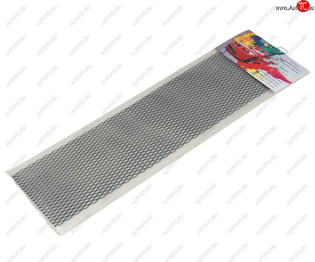 589 р. Решетка радиатора сетка (черная) крупная 100х25см (ромб 10х20мм) GRILLE TUNING GRILLE TUNING 100х25 (ромб 10х20) black  с доставкой в г. Керчь