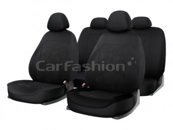 Универсальные чехлы сидений (майка, 11 предм., экокожа) Тrend plus CARFASHION Honda Civic EJ,EK,EM седан дорестайлинг (1995-1998) (черный)