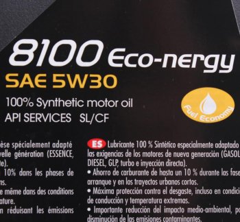 5 999 р. Масло моторное 8100 ECO-NERGY 5W30 синт.5л MOTUL MOTUL 102898  с доставкой в г. Керчь. Увеличить фотографию 2