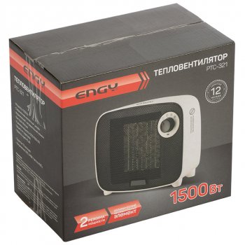2 399 р. Тепловентилятор 1.5кВт (15кв.м) настольный черно-белый ENGY ENGY 102983  с доставкой в г. Керчь. Увеличить фотографию 3