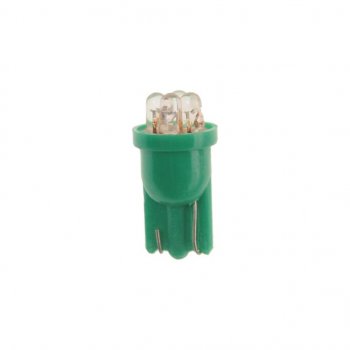 11 р. Лампа светодиодная 12V W5W T10 W2.1x9.5d 4 LED Green MEGAPOWER MEGAPOWER-AUTOMOTIVE 10313g  с доставкой в г. Керчь. Увеличить фотографию 2