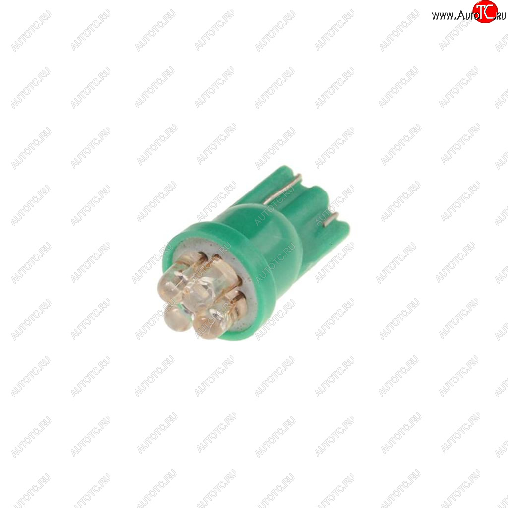 11 р. Лампа светодиодная 12V W5W T10 W2.1x9.5d 4 LED Green MEGAPOWER MEGAPOWER-AUTOMOTIVE 10313g  с доставкой в г. Керчь