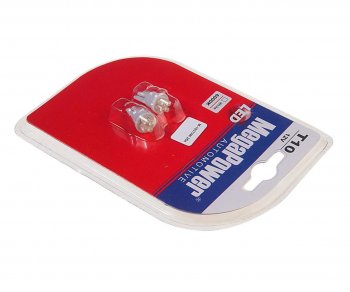 95 р. Лампа светодиодная 12V W5W T10 W2.1x9.5d 6000K 4 LED блистер (2шт.) MEGAPOWER MEGAPOWER-AUTOMOTIVE 10313w-2бл  с доставкой в г. Керчь. Увеличить фотографию 2
