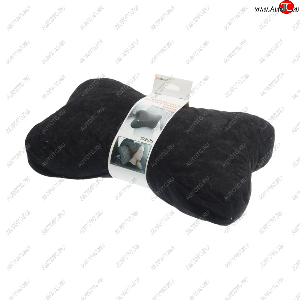 459 р. Подушка на подголовник 38х25см черная Giant AUTOSTANDART AUTOSTANDART 103615  с доставкой в г. Керчь