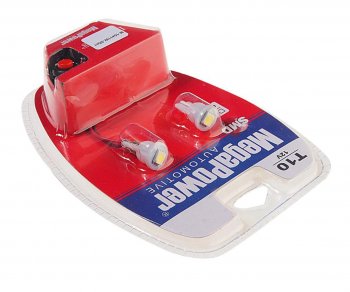 139 р. Лампа светодиодная 12V W5W T10 W2.1x9.5d 6000K с тестером блистер (2шт.) MEGAPOWER MEGAPOWER-AUTOMOTIVE 10411w-2блт  с доставкой в г. Керчь. Увеличить фотографию 2