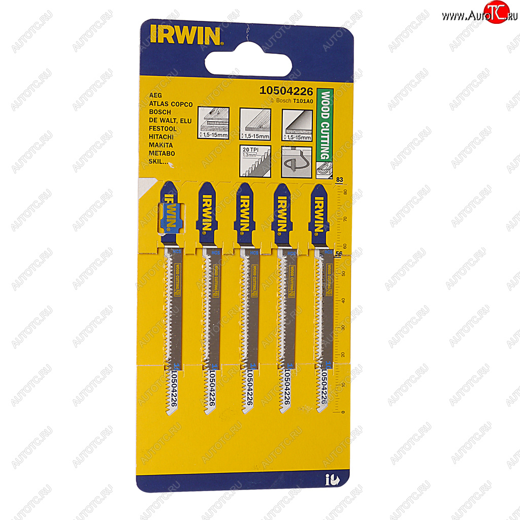 869 р. Пилка для лобзика набор 5шт. дерево 56мм IRWIN IRWIN 10504226  с доставкой в г. Керчь