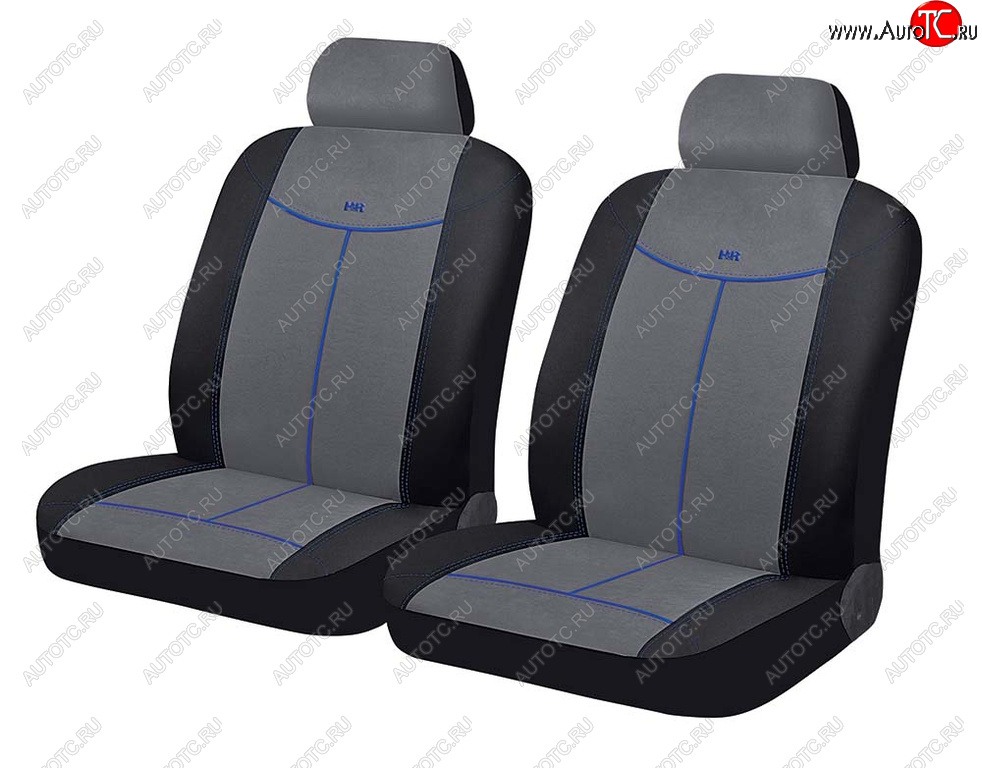 1 099 р. Универсальные чехлы сидений (майка, 4 предм., алькантара) Alcantara Front CARFASHION   (черно-серый)  с доставкой в г. Керчь