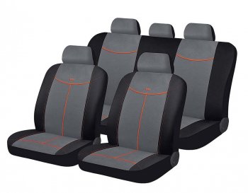 Универсальные чехлы сидений (майка, 11 предм.,алькантара) Alcantara CARFASHION  (черно-серые)