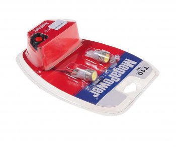299 р. Лампа светодиодная 12V W5W T10 W2.1x9.5d 6000K с тестером блистер (2шт.) MEGAPOWER MEGAPOWER-AUTOMOTIVE 10614w-2блт  с доставкой в г. Керчь. Увеличить фотографию 2