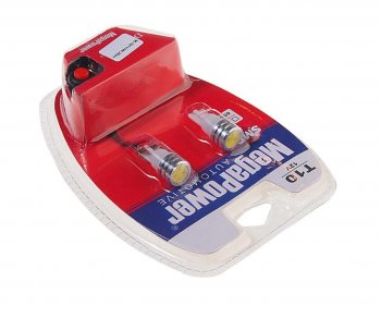 459 р. Лампа светодиодная 12V W5W T10 W2.1x9.5d 6000K с тестером блистер (2шт.) MEGAPOWER MEGAPOWER-AUTOMOTIVE 10711w-2блт  с доставкой в г. Керчь. Увеличить фотографию 2