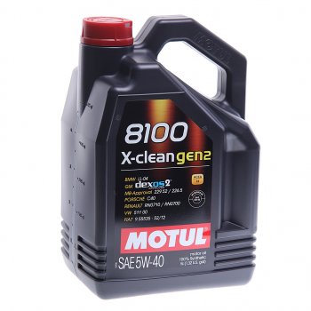 6 899 р. Масло моторное 8100 X-CLEAN GEN2 5W40 синт 5л MOTUL MOTUL 109762  с доставкой в г. Керчь. Увеличить фотографию 1