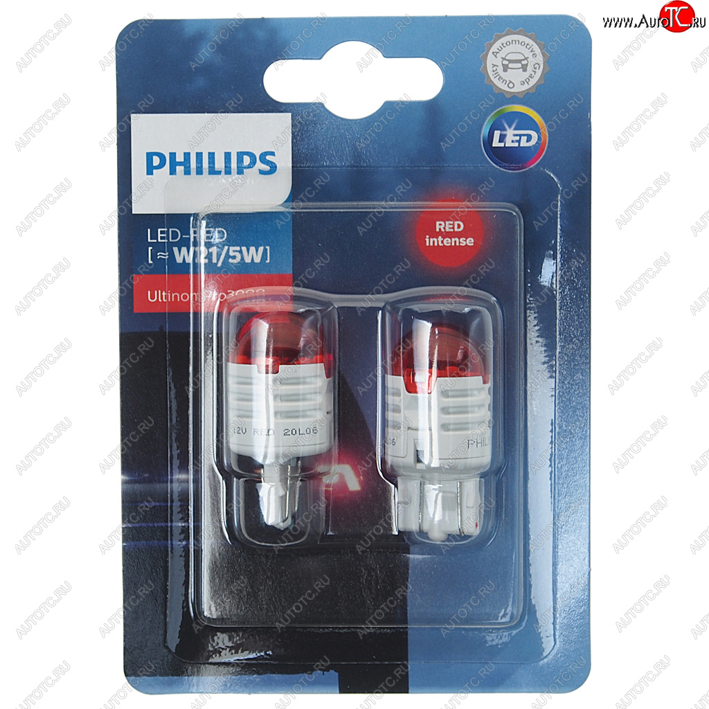 1 899 р. Лампа светодиодная 12V W215W W3x16q блистер (2шт.) LED Red Ultinon Pro3000 PHILIPS PHILIPS 11066u30r-2бл  с доставкой в г. Керчь