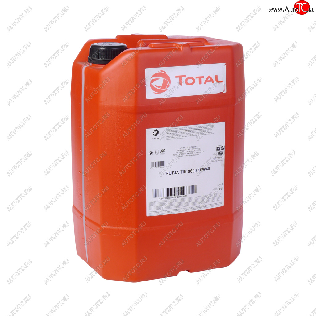 17 999 р. Масло дизельное RUBIA TIR 8600 10W40 п/синт.20л TOTAL TOTAL 110801 TOTAL 110801  с доставкой в г. Керчь