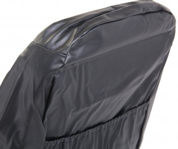 5 199 р. Универсальные чехлы сидений (майка, 11 предм., экокожа) Atom Leather CARFASHION   (черные серая строчка)  с доставкой в г. Керчь. Увеличить фотографию 5