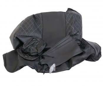5 199 р. Универсальные чехлы сидений (майка, 11 предм., экокожа) Atom Leather CARFASHION   (черные серая строчка)  с доставкой в г. Керчь. Увеличить фотографию 4