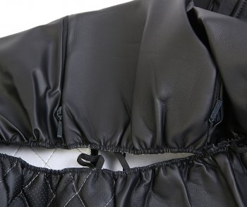 5 199 р. Универсальные чехлы сидений (майка, 11 предм., экокожа) Atom Leather CARFASHION   (черные серая строчка)  с доставкой в г. Керчь. Увеличить фотографию 3
