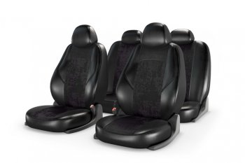 3 499 р. Авточехлы универсальные экокожа-замша черные комплект Ranger Zamsha CARFASHION CARFASHION 11225  с доставкой в г. Керчь. Увеличить фотографию 1
