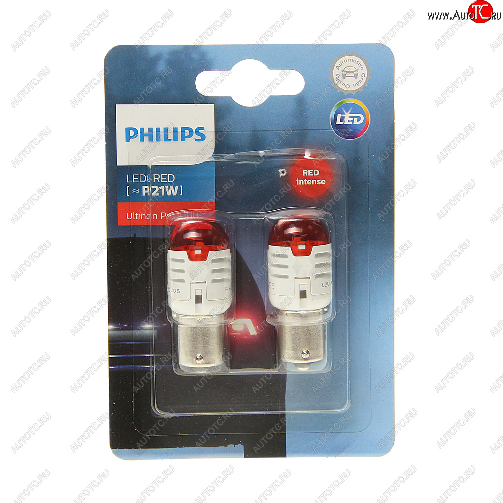 1 899 р. Лампа светодиодная 12V P21W BA15s блистер (2шт.) LED Red Ultinon Pro3000 PHILIPS PHILIPS 11498u30r-2бл  с доставкой в г. Керчь