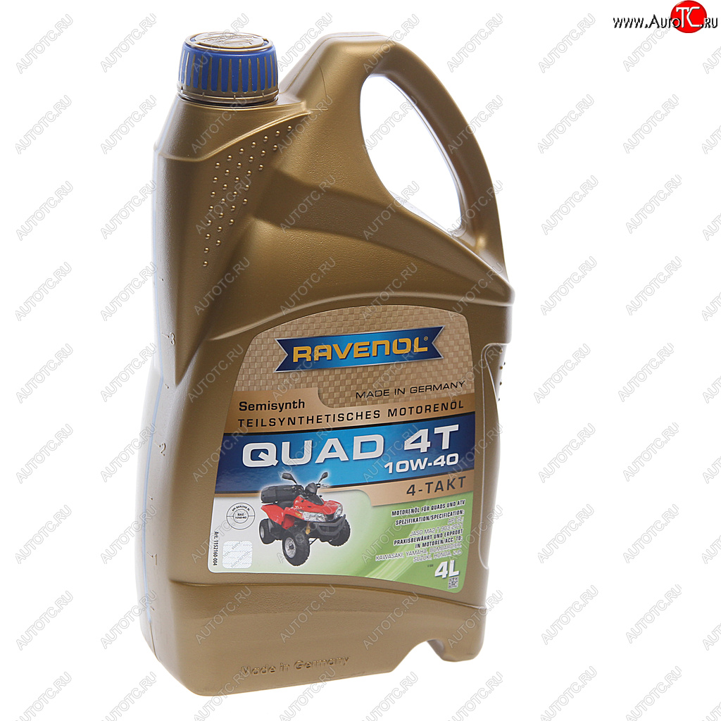 4 999 р. Масло моторное для 4-х тактных двигателей квадроциклов QUAD 4T 10W40 псинт.4л RAVENOL RAVENOL 1152160-004  с доставкой в г. Керчь