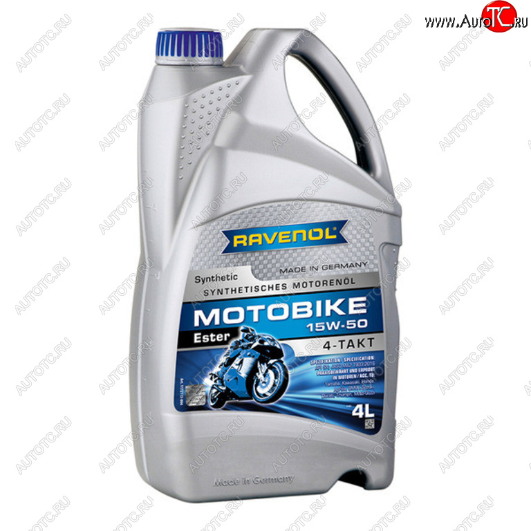 7 249 р. Масло моторное для 4-х тактных двигателей ESTER 4T 15W50 синт.4л RAVENOL RAVENOL 1172113-004  с доставкой в г. Керчь