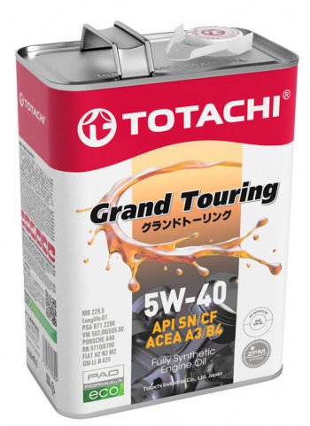 3 999 р. Масло моторное GRAND TOURING SNCFA3B4 5W40 синт.4л TOTACHI TOTACHI 11904  с доставкой в г. Керчь. Увеличить фотографию 1