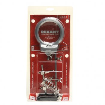 989 р. Лупа с держателем третья рука х2.5 (подставка,подстветка) REXANT REXANT 12-0253  с доставкой в г. Керчь. Увеличить фотографию 1