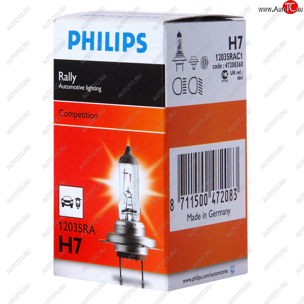 999 р. Лампа 12V H7 80W PX26d Rally PHILIPS PHILIPS 12035rac1 PHILIPS 12035rac1  с доставкой в г. Керчь