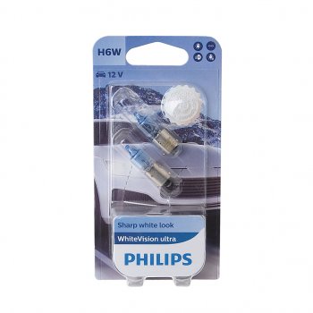 2 199 р. Лампа 12V H6W BAX9s блистер (2шт.) 3100K White Vision Ultra PHILIPS PHILIPS 12036wvu2бл  с доставкой в г. Керчь. Увеличить фотографию 1
