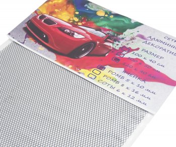 1 089 р. Решетка радиатора сетка (черная) 120х40см (ромб 5х10мм) GRILLE TUNING GRILLE TUNING 120х40 (ромб) black  с доставкой в г. Керчь. Увеличить фотографию 2