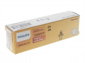 84 р. Лампа 12V 1.2W BAX8.3d черный патрон PHILIPS PHILIPS 12597cp  с доставкой в г. Керчь. Увеличить фотографию 2