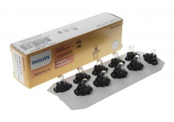 84 р. Лампа 12V 1.2W BAX8.3d черный патрон PHILIPS PHILIPS 12597cp  с доставкой в г. Керчь. Увеличить фотографию 1