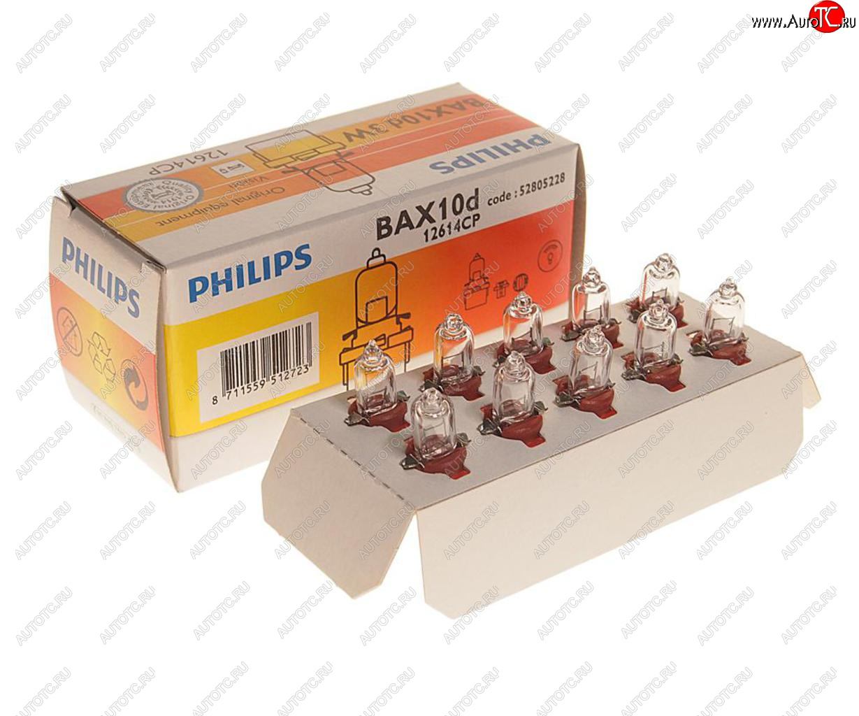 260 р. Лампа 12V 3W BAX10d коричневый патрон PHILIPS PHILIPS 12614cp  с доставкой в г. Керчь