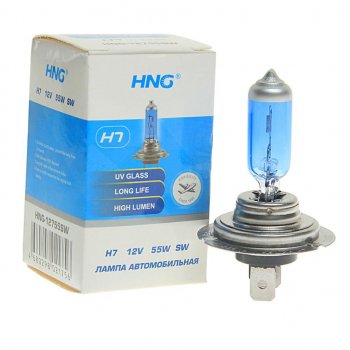 130 р. Лампа 12V H7 55W PX26d Super White HNG HNG 12755sw  с доставкой в г. Керчь. Увеличить фотографию 1