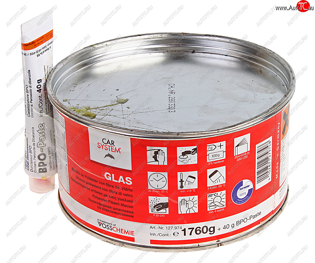 2 099 р. Шпатлевка со стекловолокном CAR SYSTEM GLAS 1.8кг CARSYSTEM 127974  с доставкой в г. Керчь