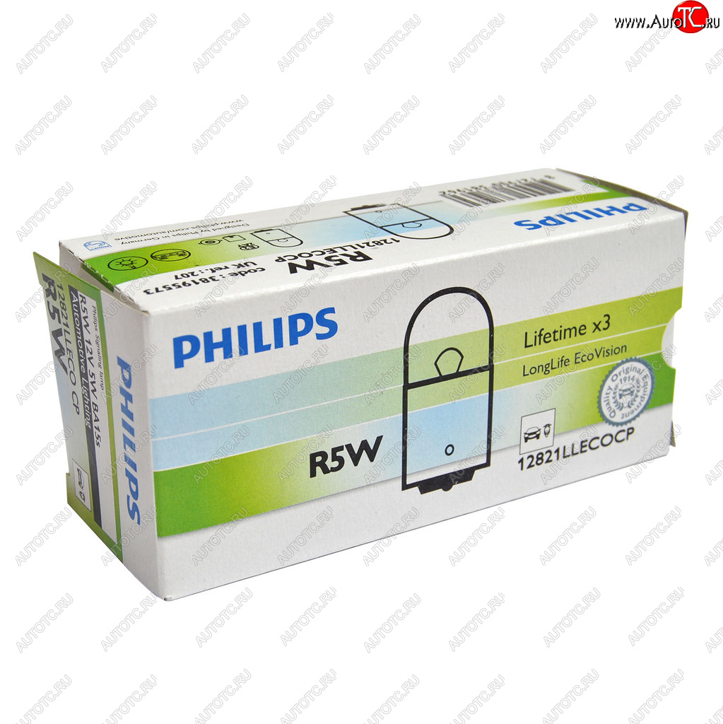 114 р. Лампа 12V R5W BA15s Long Life Eco Vision PHILIPS PHILIPS 12821llecocp  с доставкой в г. Керчь