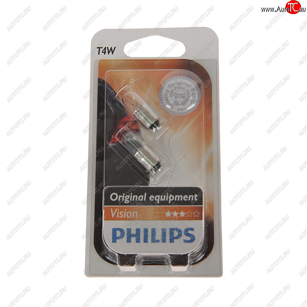 134 р. Лампа 12V T4W BA9s блистер (2шт.) PHILIPS PHILIPS 12929b2  с доставкой в г. Керчь