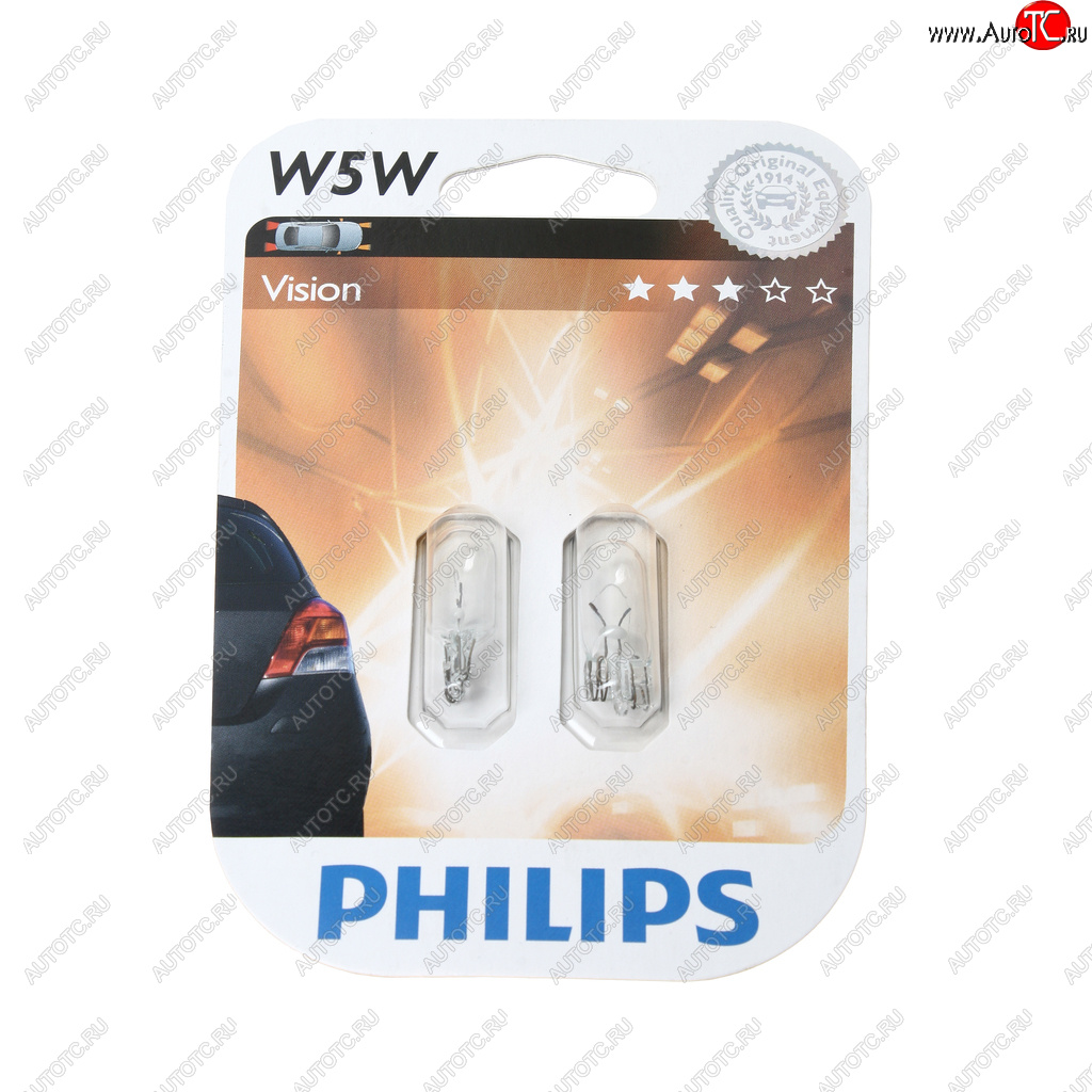 136 р. Лампа 12V W5W T10W W2.1x9.5d блистер (2шт.) PHILIPS PHILIPS 12961b2  с доставкой в г. Керчь