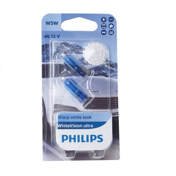 369 р. Лампа 12V W5W T10W W2.1х9.5d 4200K блистер (2шт.) White Vision Ultra PHILIPS PHILIPS 12961wvu2бл  с доставкой в г. Керчь. Увеличить фотографию 1
