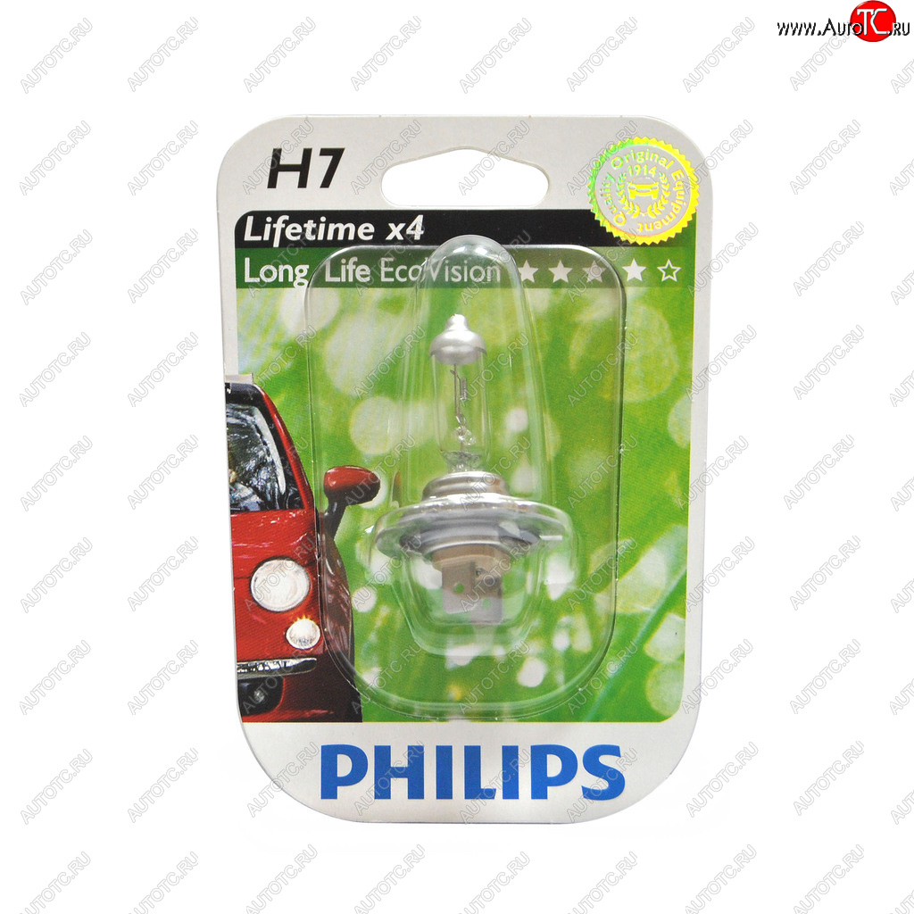 869 р. Лампа 12V H7 55W PX26d блистер (1шт.) Long Life Eco Vision PHILIPS PHILIPS 12972llecob1  с доставкой в г. Керчь