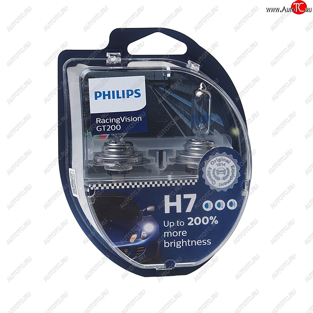 3 999 р. Лампа 12V H7 55W PX26d +200% бокс (2шт.) Racing Vision GT 200 PHILIPS PHILIPS 12972rgt2  с доставкой в г. Керчь