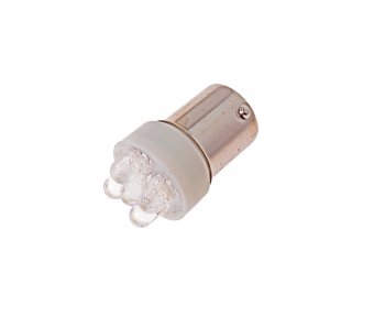 157 р. Лампа светодиодная 12V R10W BA15s 5 светодиодов белая МАЯК МАЯК 12t15-w5led  с доставкой в г. Керчь. Увеличить фотографию 1