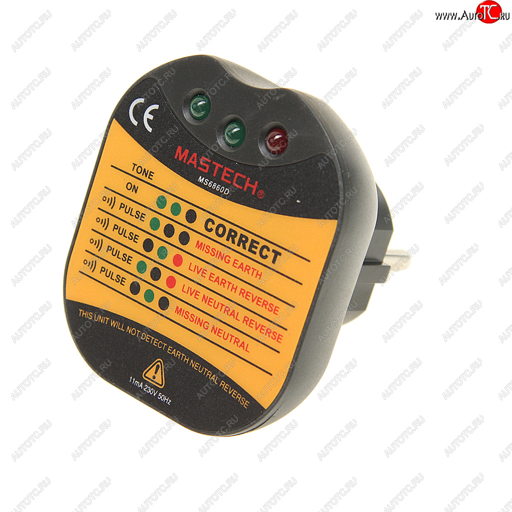 1 079 р. Тестер розеток MS6860D MASTECH MASTECH 13-1260  с доставкой в г. Керчь