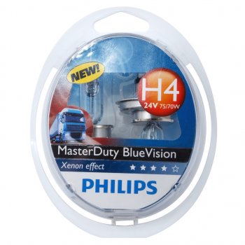 3 099 р. Лампа 24V H4 7570W P43t бокс (2шт.) Master Duty Blue Vision PHILIPS PHILIPS 13342mdbvs2  с доставкой в г. Керчь. Увеличить фотографию 1
