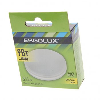 99 р. Лампа светодиодная GX53 9W(80W) 220V теплый ERGOLUX ERGOLUX 13514  с доставкой в г. Керчь. Увеличить фотографию 3
