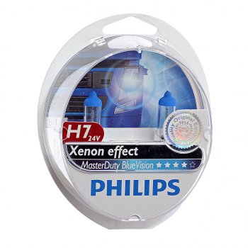 4 849 р. Лампа 24V H7 70W PX26d бокс (2шт.) Master Duty Blue Vision PHILIPS PHILIPS 13972mdbvs2  с доставкой в г. Керчь. Увеличить фотографию 1