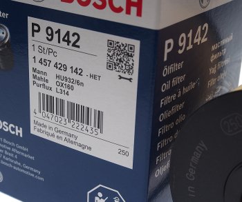 1 249 р. Фильтр масляный VW Touareg (10-) AUDI A6 (-05),A8 (-02),Q7 (06-) PORSCHE Cayene BOSCH BOSCH 1457429142 BOSCH 1457429142  с доставкой в г. Керчь. Увеличить фотографию 2