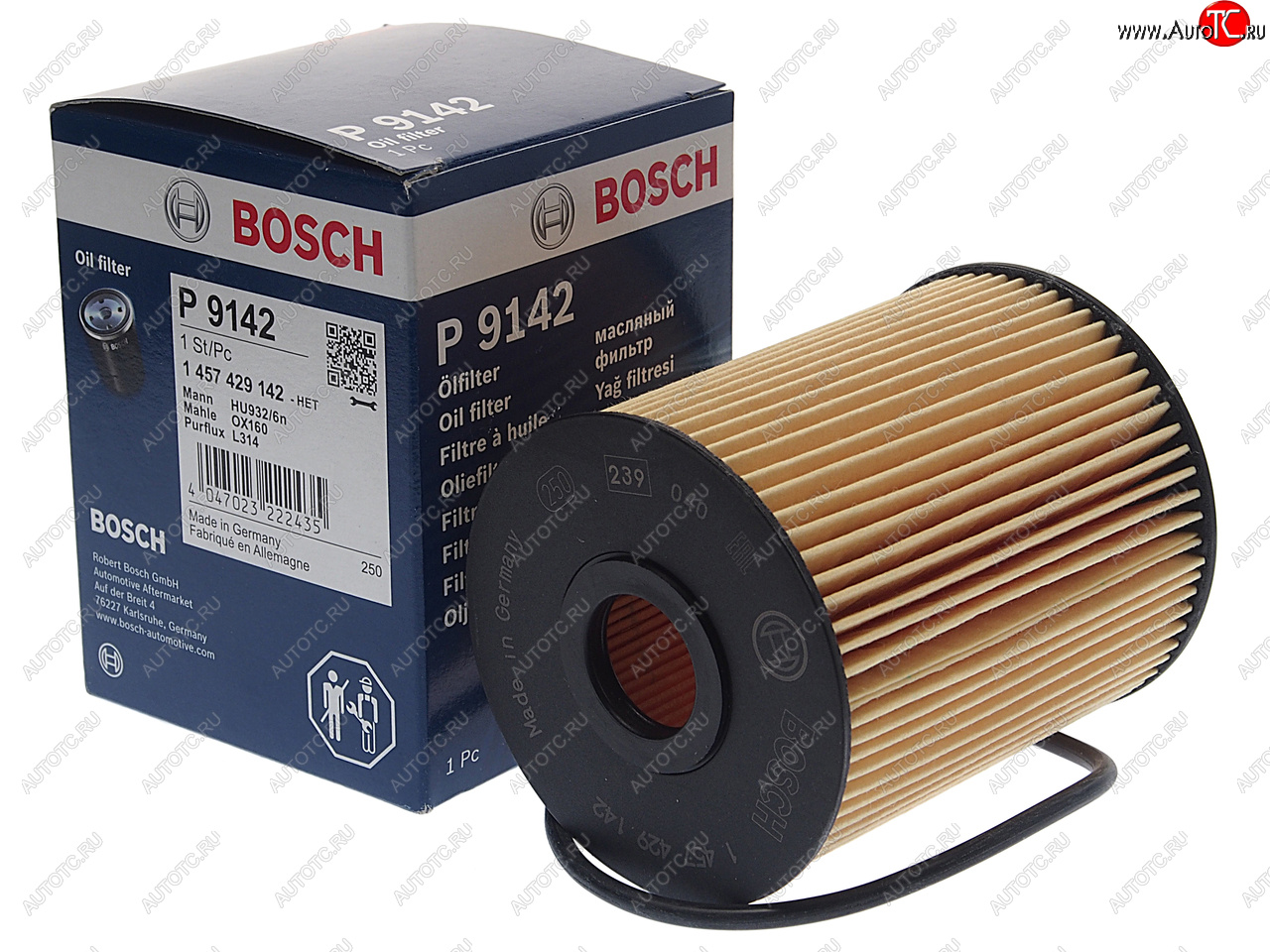 1 249 р. Фильтр масляный VW Touareg (10-) AUDI A6 (-05),A8 (-02),Q7 (06-) PORSCHE Cayene BOSCH BOSCH 1457429142 BOSCH 1457429142  с доставкой в г. Керчь